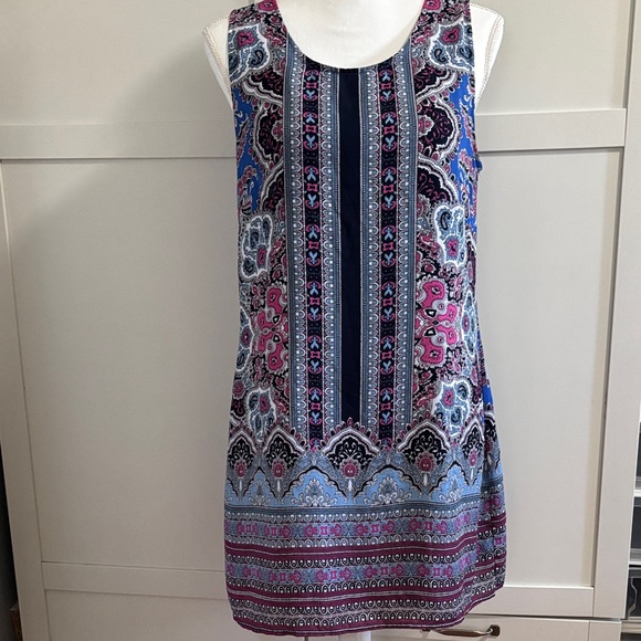 Artisan Ny Dresses & Skirts - Artisan Ny Blue and Pink Patterned Mini Dress